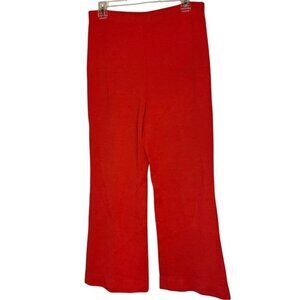 Vintage Women's 12 Retro Pull On Flare Pants Bright Red Orange Disco Go-Go Party